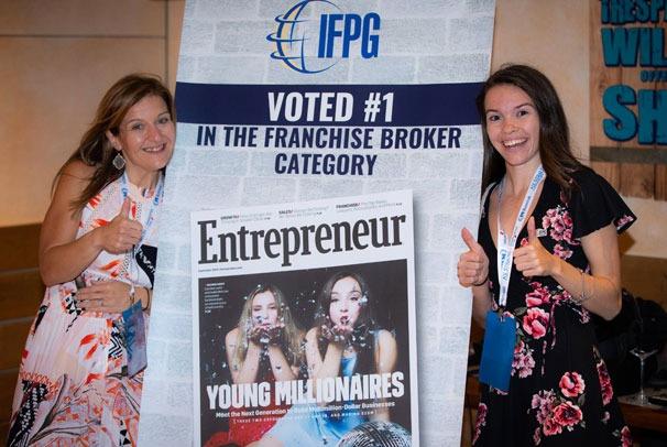 IFPG’s Kelly Falkena-Tominus and Amy Comerford welcome members to the IFPG Retreat.