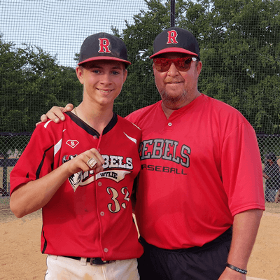 Kevin Stewart coaching baseball in his spare time